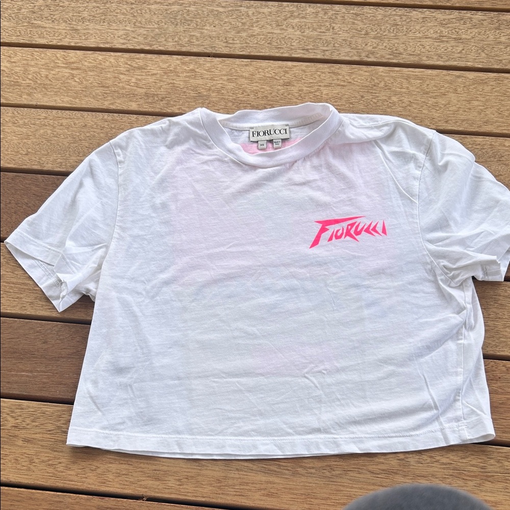 Fiorucci White Tee with Pink Accent